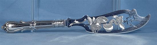 A pair of early Victorian silver fish servers, by Samuel Harwood, Knife 344mm.